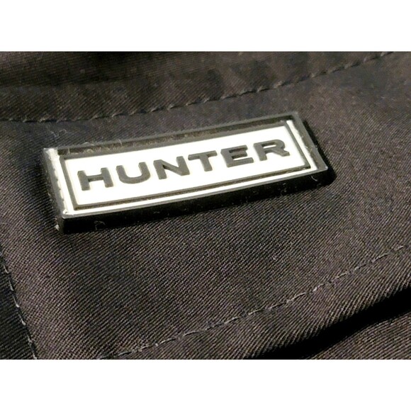 HUNTER Women's S Rubberized Cotton Smock Hooded Water Resistant Jacket Black - Picture 6 of 11